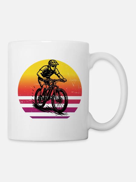 Iconisches Mountainbike Motiv - Tasse - Weiß