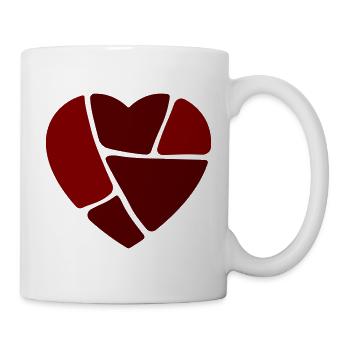 Mosaic Heart: Fractured Red Glass - Mug - white - Right
