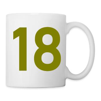 18. 18 ANS. 18e ANNIVERSAIRE. ANNIVERSAIRE 18 ANS. - Mug blanc - blanc - Droite