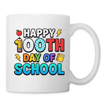 Joyeux 100e jour d’école cadeau enseignant et élève - Mug blanc - blanc - Droite