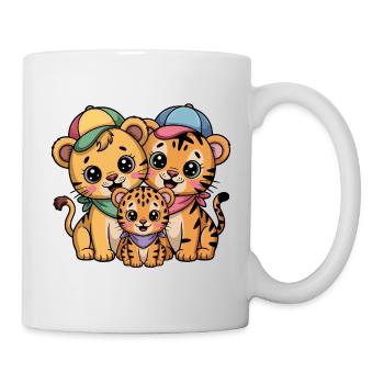 Süße Löwe Tiger Leopard Freunde - Tasse - Weiß - Rechts