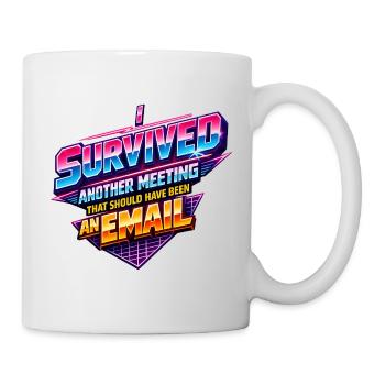 Office Email Saying 80s Retro - Mug - white - Right