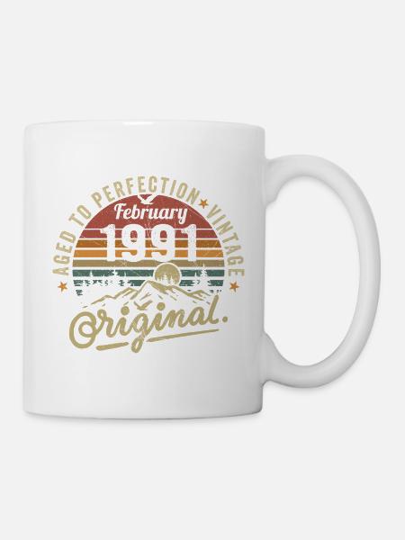 Februar 1991 - Februar 1991 Jahrestag Februar 1991 - Tasse - Weiß