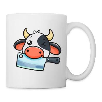 Chef vache avec couperet - Mug blanc - blanc - Droite