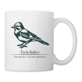 Jay Silhouette | Ornithologie | Dessin - Mug blanc - blanc - Droite
