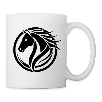 logo cheval - Mug blanc - blanc - Droite