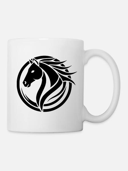 logo cheval - Mug blanc - blanc