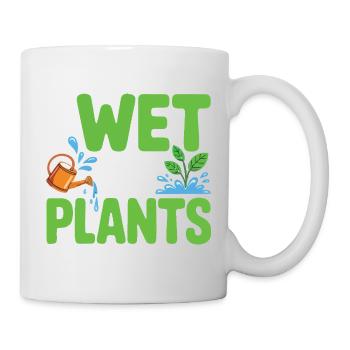 I Wet My Plants Garten Wortspiel - Tasse - Weiß - Rechts