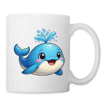 Petite baleine bleue avec des étincelles d’eau - Mug blanc - blanc - Droite