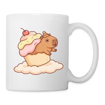 Capybara cupcake on cloud sweet motif - Mug - white - Right
