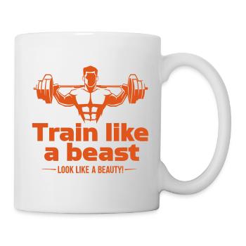 Train like a beast - look like a beauty - Mug - white - Right