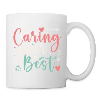 Social Worker Quote Caring Your Best Social Work - Mug - white - Right