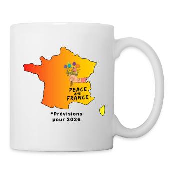 Peace_and_France_contour_meteo - Tasse - Weiß - Rechts