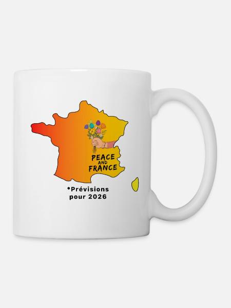 Peace_and_France_contour_meteo - Tasse - Weiß