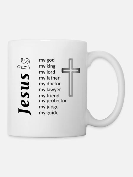 Minimalist Cross Silhouette - Mug - white