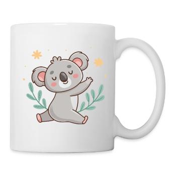 Pastell-Entspannter Koala mit Laub - Tasse - Weiß - Rechts