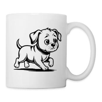 Running Dog Running Puppy Dog Walk - Mug - white - Right