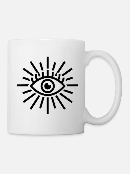 Allsehendes Auge Strahlen - Tasse - Weiß