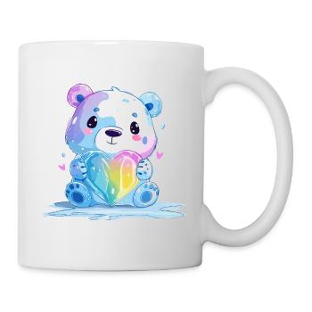 Un joli ours polaire avec un cœur arc-en-ciel - Mug blanc - blanc - Droite