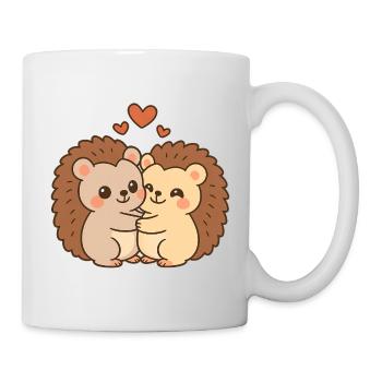Valentinstag Herz Igel Paar - Tasse - Weiß - Rechts