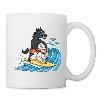 Menorca-Surf-T-Shirt - Tasse - Weiß - Rechts