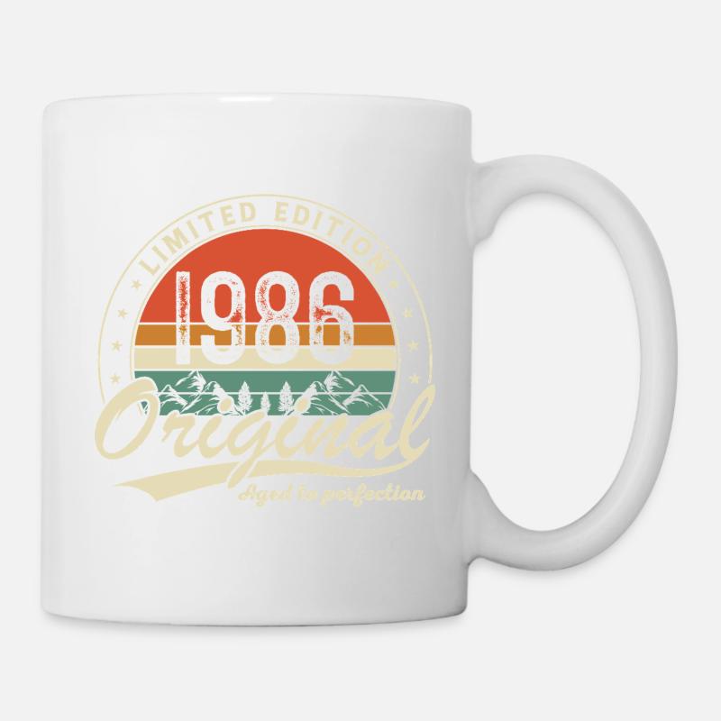 1986 Vintage Rétro Cadeau D'anniversaire - Mug blanc - blanc