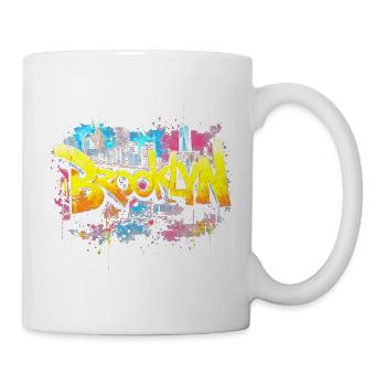 Brooklyn Graffiti Neon City Splash - Tasse - Weiß - Rechts