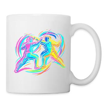 Fencing duel - Mug - white - Right