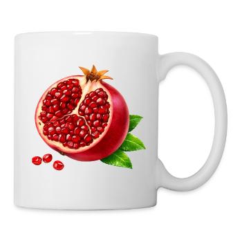 Halber Granatapfel realistisch   - Tasse - Weiß - Rechts