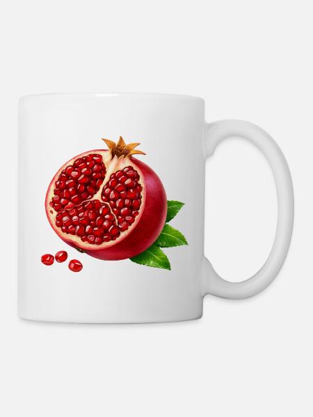 Halber Granatapfel realistisch - Tasse - Weiß