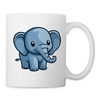 Motif d’éléphant de dessin animé bleu - Mug blanc - blanc - Droite