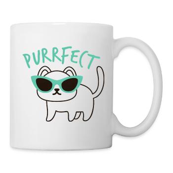Purrfect Cat – Cool Cat avec des lunettes de soleil - Mug blanc - blanc - Droite