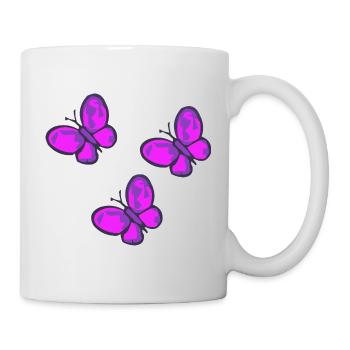 Neon Pink Butterflies Trio - Mug - white - Right