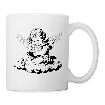 Chérubin du jeu – Ange vintage sur le nuage - Mug blanc - blanc - Droite