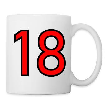 18. 18 YEARS OLD. 18th ANNIVERSARY. 18 BIRTHDAY. - Mug - white - Right