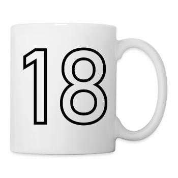 18. 18 YEARS OLD. 18th ANNIVERSARY. 18 BIRTHDAY. - Mug - white - Right