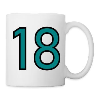 18. 18 YEARS OLD. 18th ANNIVERSARY. 18 BIRTHDAY. - Mug - white - Right