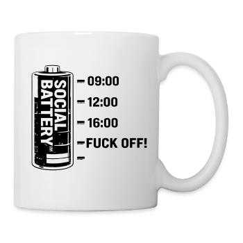 Soziale Batterie - Tasse - Weiß - Rechts