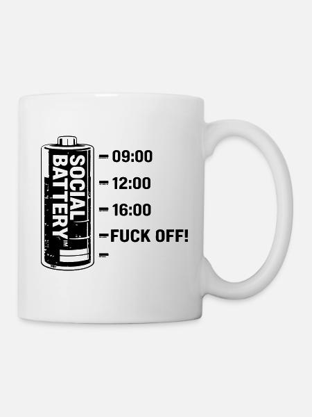 Soziale Batterie - Tasse - Weiß