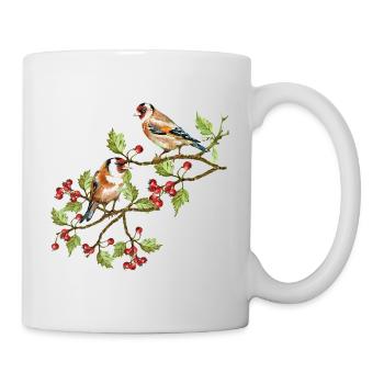 Bunte Vögel - Tasse - Weiß - Rechts