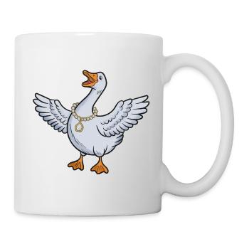 Gold Chain Goose Cartoon - Mug - white - Right