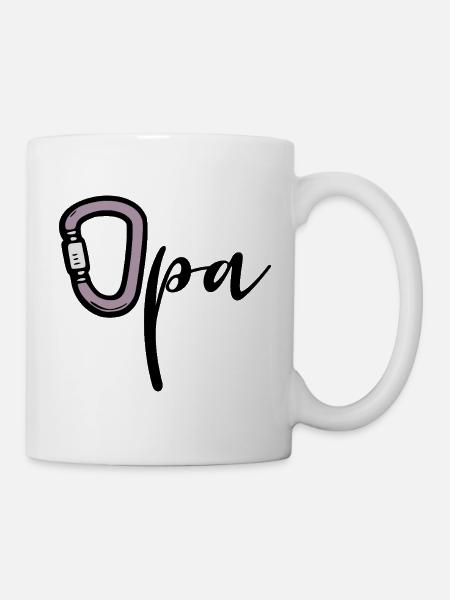 Wandern Klettern Opa - Tasse - Weiß