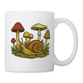 Whimsical Mushroom Snail Sketch - Mug - white - Right