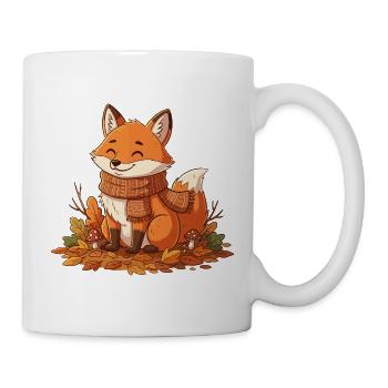 Renard automnal avec écharpe - Mug blanc - blanc - Droite