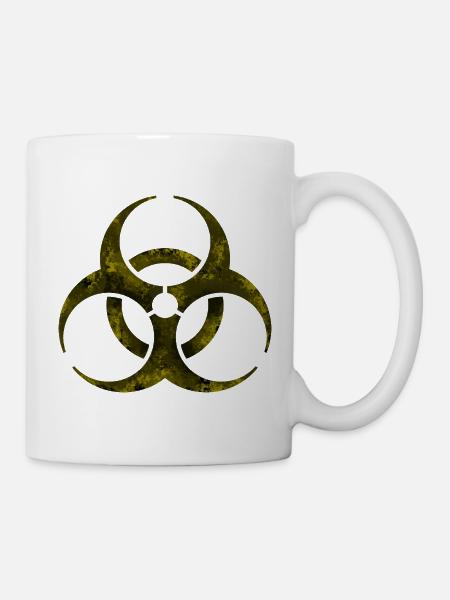 Gelbes Biohazard-Symbol - Tasse - Weiß