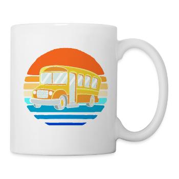 Schulbus Busfahrer Schulbusfahrer - Tasse - Weiß - Rechts