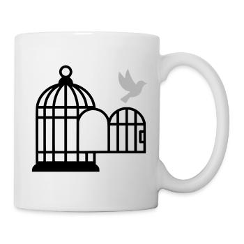 Birdcage Liberté Ouverte - Mug blanc - blanc - Droite