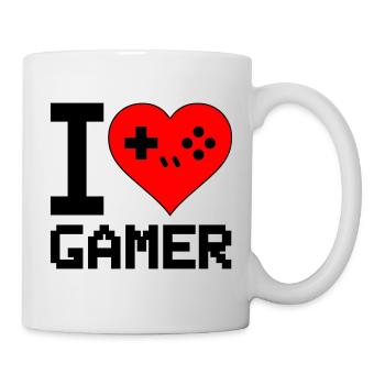 Herz mit Game-Controller Silhouette - Tasse - Weiß - Rechts