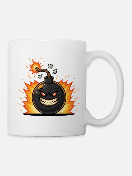 Explosives Grinsen Bombe - Tasse - Weiß