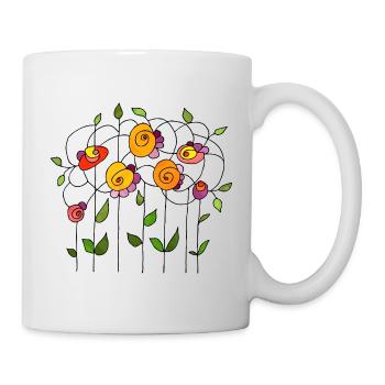 Fleur - Mug blanc - blanc - Droite
